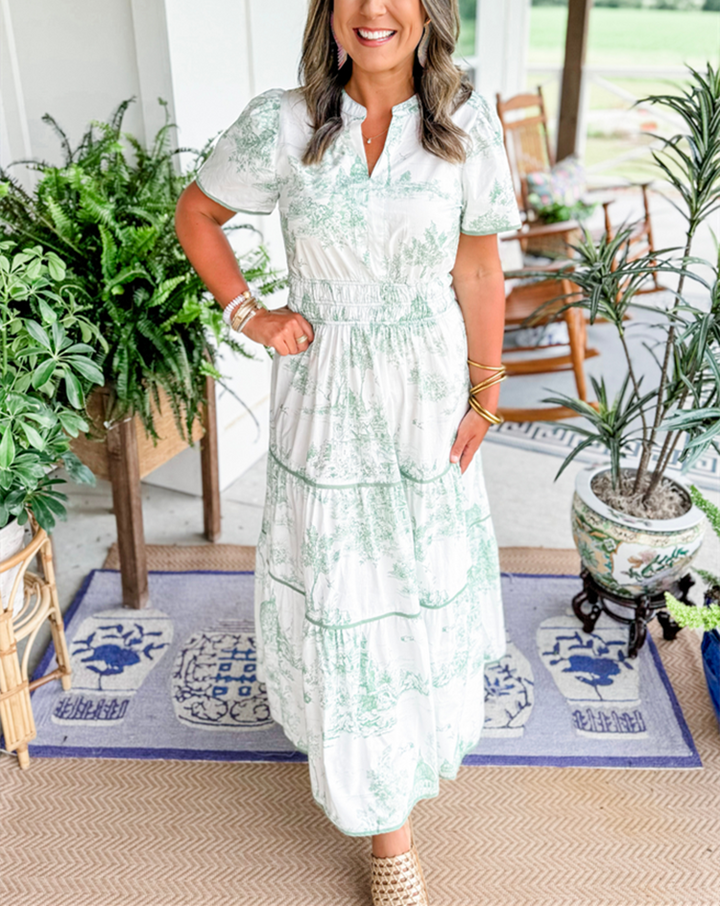Margot | Classic Toile Maxi Dress