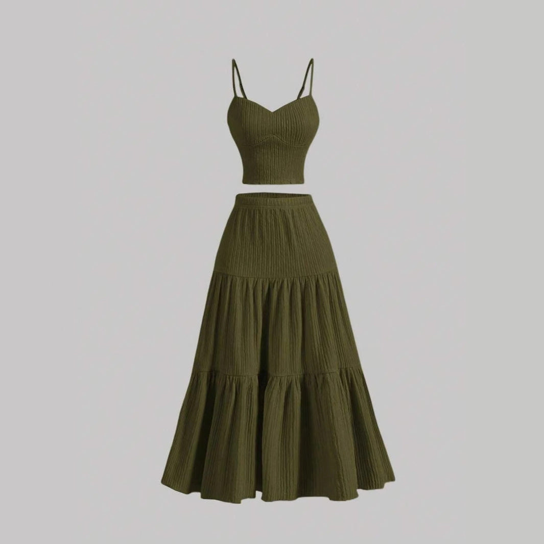 DALISAY™ – Chic A-line Crop and Skirt Co-ord