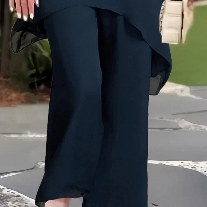 Margaret™ | Suit with draped palazzo pants
